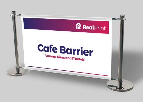 Cafe Barrier Sign
